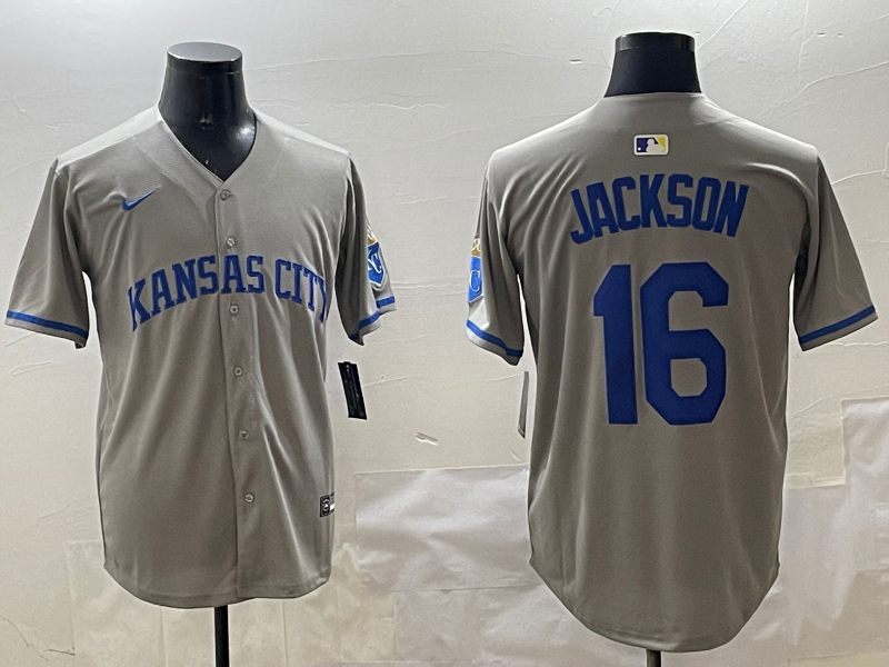 Men's Kansas City Royals Bo Jackson #16 Gray Limited Jersey Men's Kansas City Royals Bo Jackson #16 Gray Limited Jersey